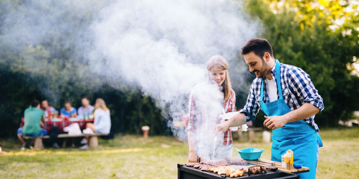 Friends enjoying bbq party