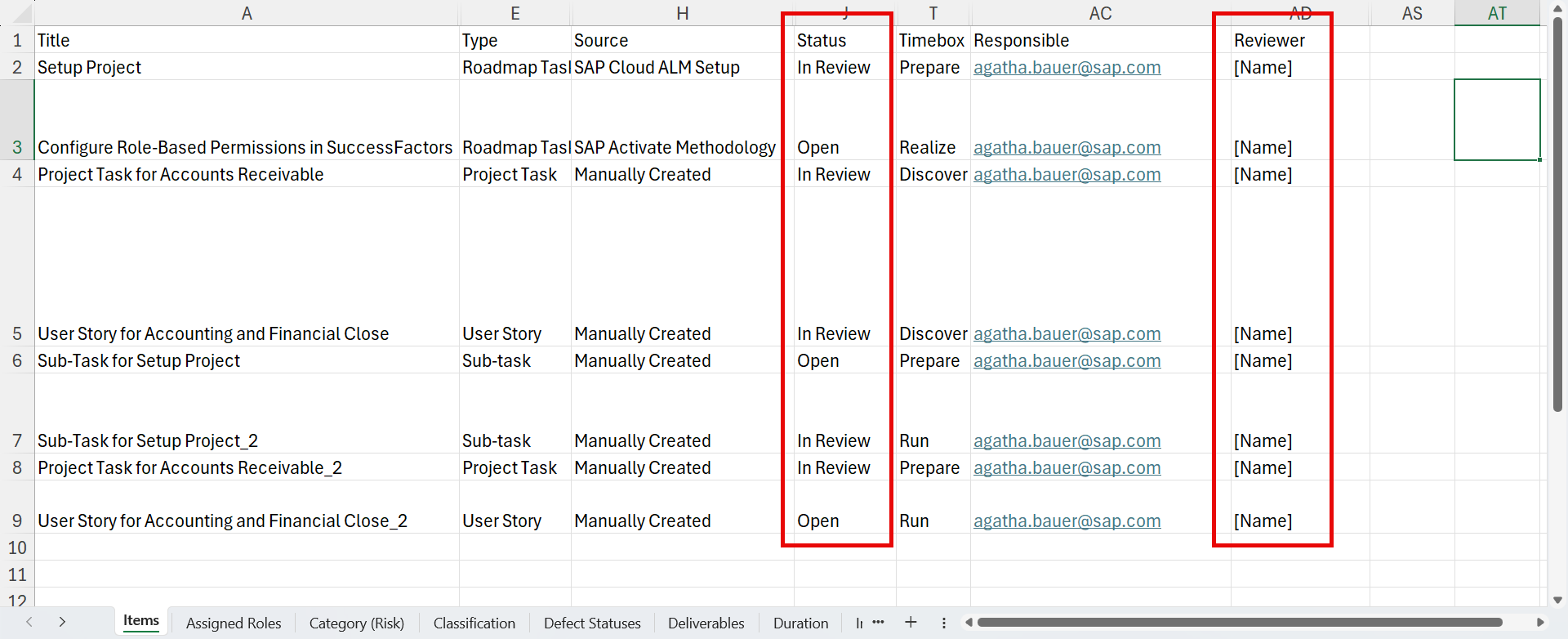 Spreadsheet Support for In Review Status and Reviewer Assignment in Tasks → blue.works Spreadsheet Support for In Review Status and Reviewer Assignment in Tasks